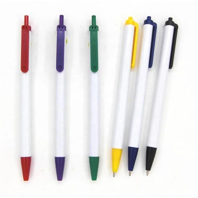 Wholesale cheap office gift colored promotional ballpoint pen custom plastic ball pen