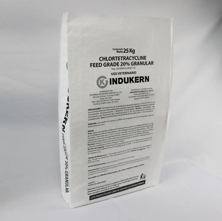 China manufacturer laminated polypropylene white pp woven feed bag,25kg 50kg feed sack, plastic woven feed bag