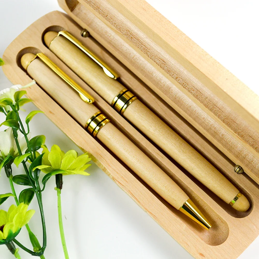 Eco friendly maple wood gift box red rose wood box wooden pen case