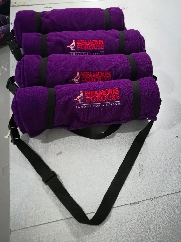 custom beach towel inflatable pillow/beach towel with pillow and pocket