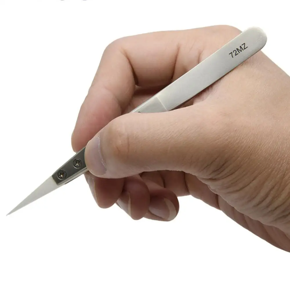 
130mm Heat Insulating Electrically Insulating Vetus 72-MZ Ceramic Tipped Tweezer 