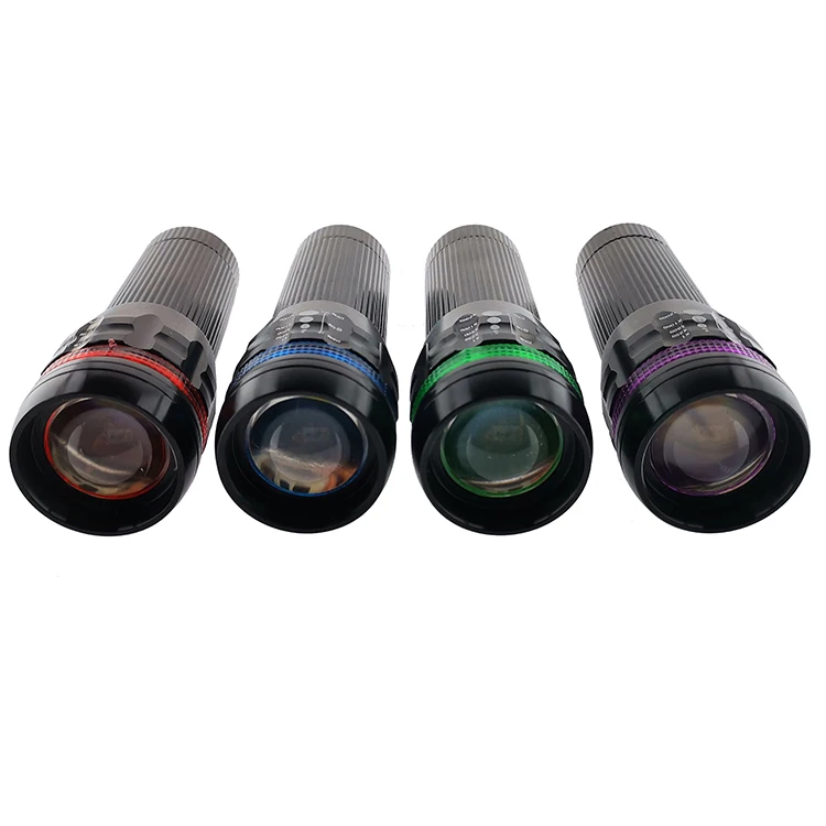 Promotion Multi Color Portable Aluminum Mini Zoom Adjustable Focus LED Torch Flashlight Tail With Magnet