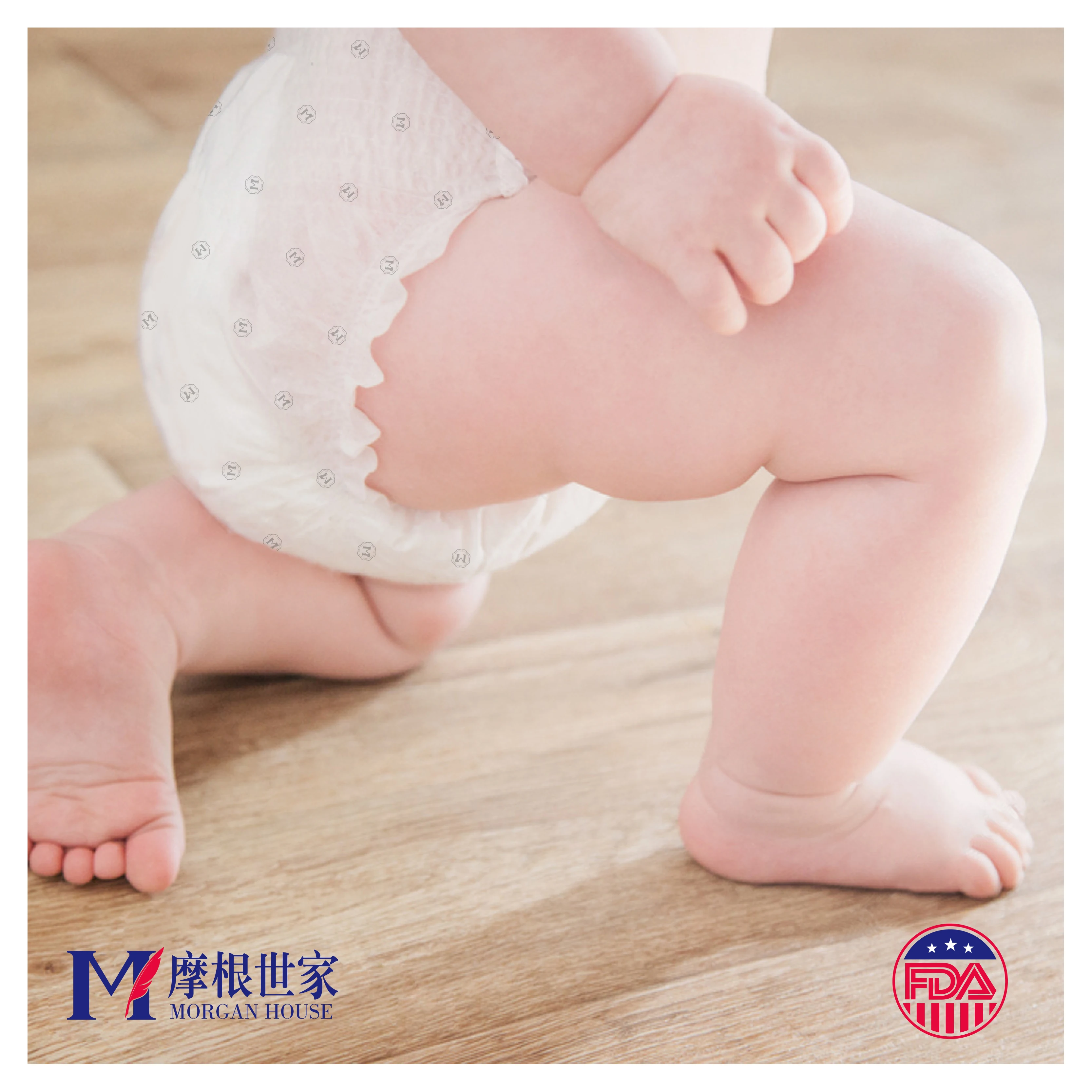 
Morgan Patented Medical Level 0.012mm Fiber Super Soft Absorbent Disposable Baby Diapers Nappies made in china Size S58 
