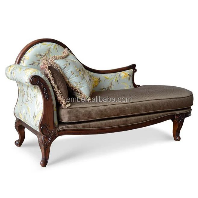 Royal Chaise Wooden Lounge Chair Modern Hotel Chair Hotel Furniture Lounge Countryside Style Carve Single Sofa Luxury Red No.33