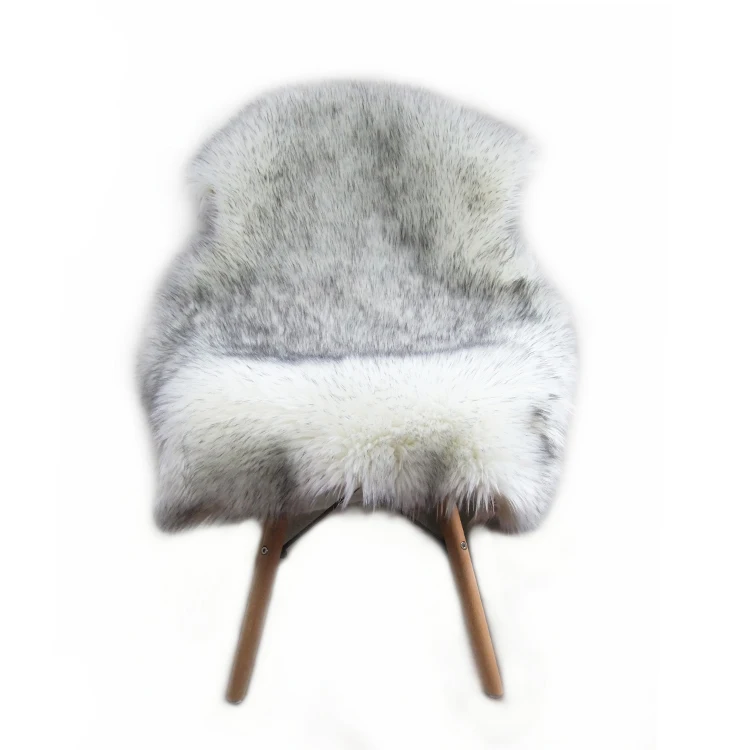 High quality gray faux fur throw blanket shaggy artificial fur carpet area rug