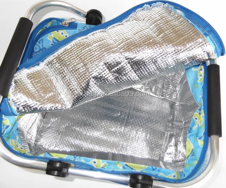 
Large aluminum frame shopping basket for seafood cool 