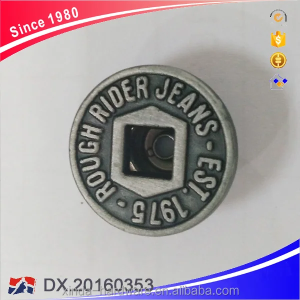 New Design 2019 Metal Jeans Shank Button for Jacket, Customized Size and Color alloy Material Jeanswear Denim Button