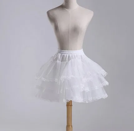 Short 3 Layer Lace Decoration Cosplay Crinoline Underskirt Petticoat WF953