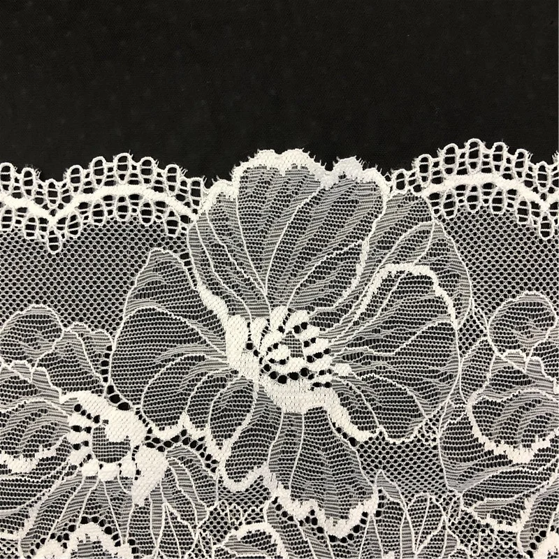 Wholesale White stretch guipure tulle lace trim border for garment accessories