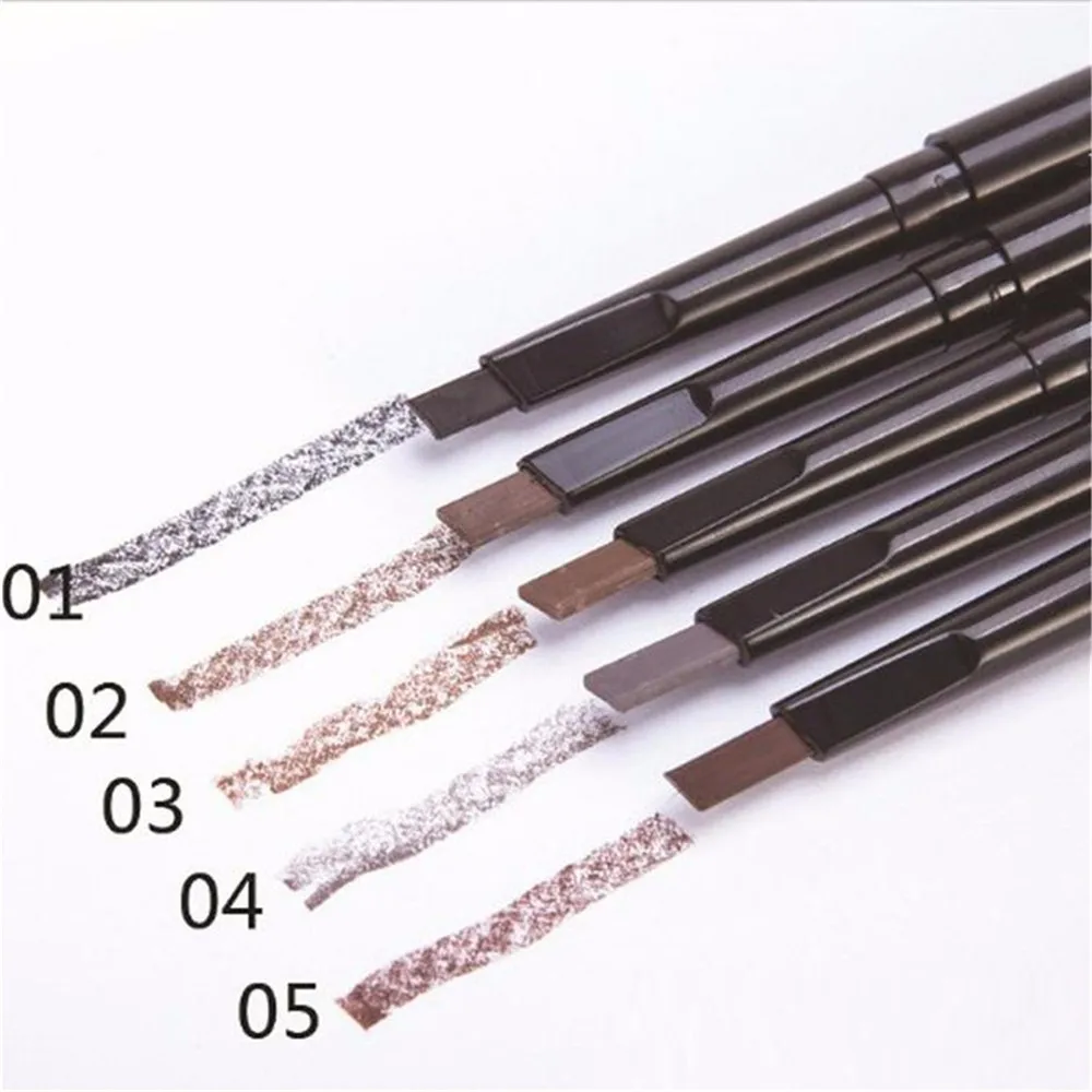 New Double-headed Ultra-fine Waterproof Eyebrow Pencil Triangle Eyebrow Pencil automatic round eyebrow pencil