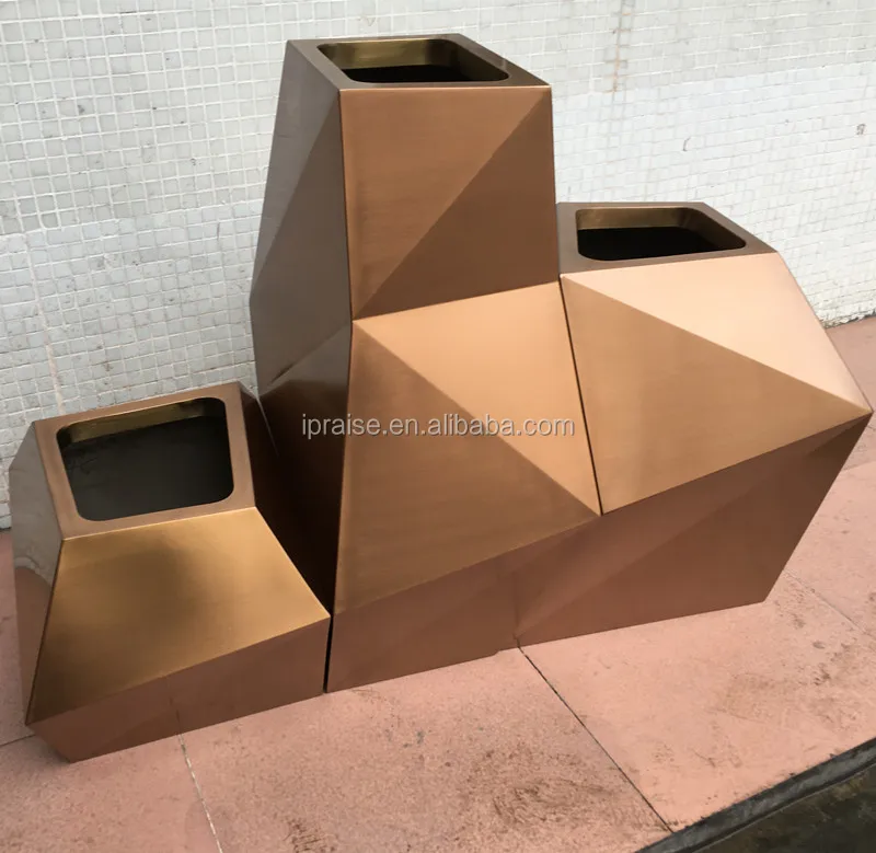 Outdoor rose gold home decor large indoor floor vase / plant pots