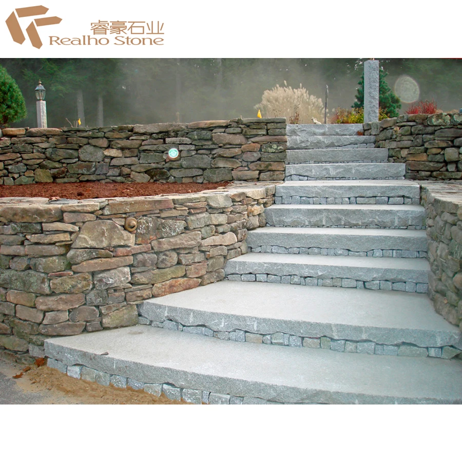 
Nature White / Grey Granite Kerbstone For Outdoor Stairs Steps Design 