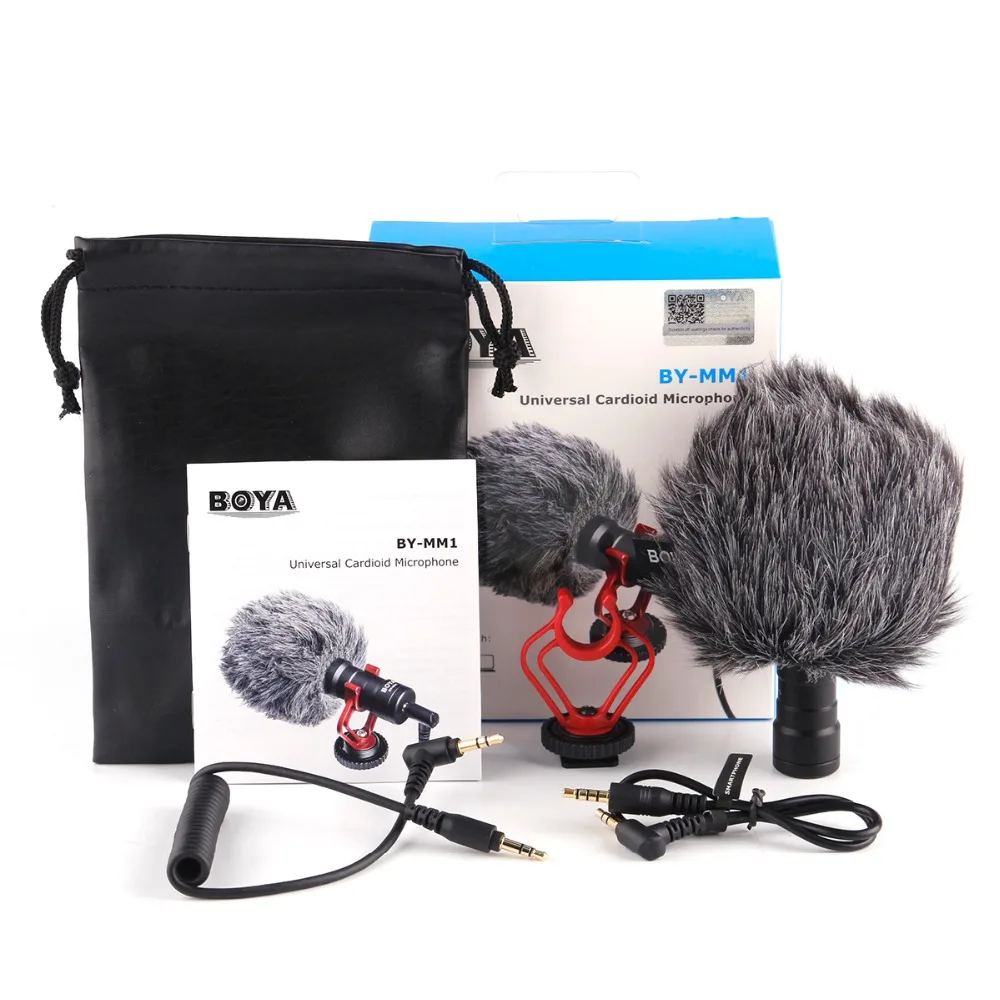 
BY-MM1 Cardioid Microphone 3.5mm Wired Phone Video Microphones For DSLR Camera Camcorders Recording Mic 