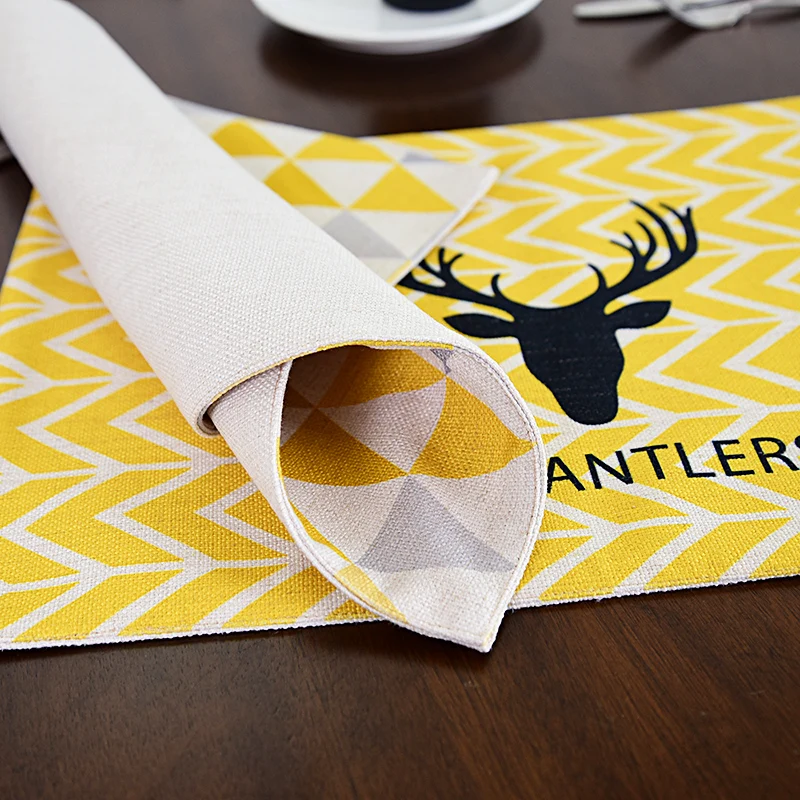 Hot sale cotton linen eat mat bar mat with table decorative