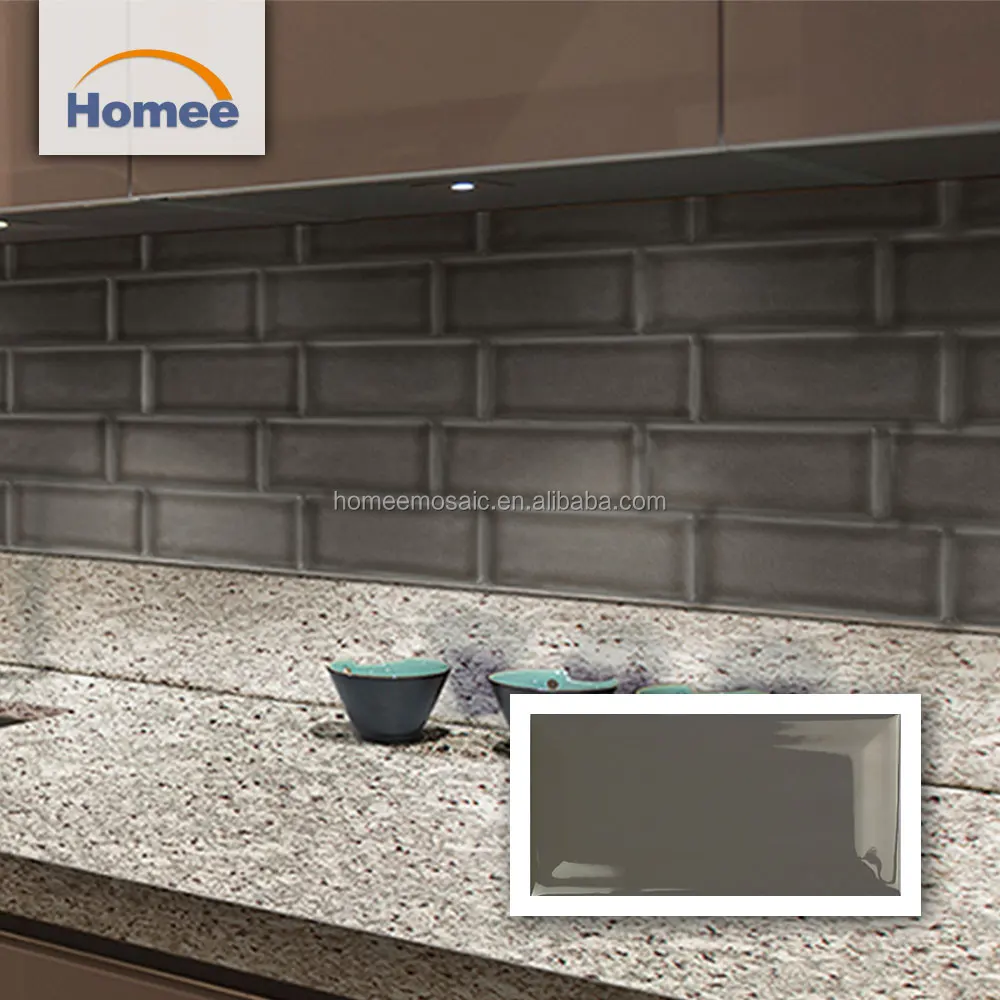Beveled Home Decoration Subway Tile Kitchen Backsplash Polished Brick Ceramic Tile Back Splash Tile