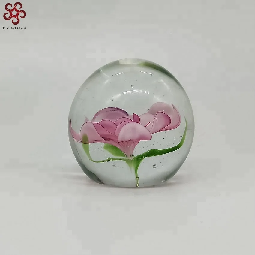 Modern Handicraft Colorful Flower Ball Murano Glass