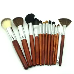 High End Silver Flat Shaped Logo Natural Cute Cruelty Free Makeup Brush Set
