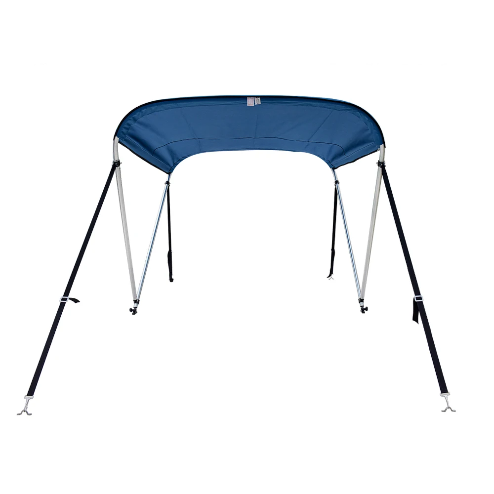 
2 Bow Bimini Top Boat Cover with Rear Support Pole and Storage Boot, Color Gray,Pacific 