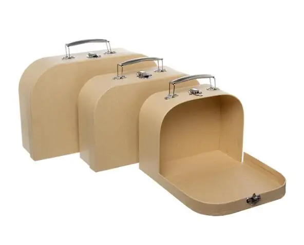 new arrival modern novel design organic baby briefcase suitcase kraft paper gift mailer box with riggon handle for handbags