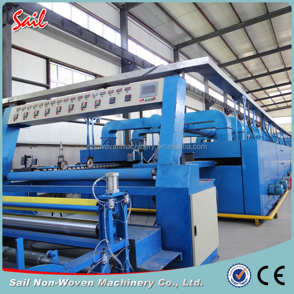 Nonwoven velour carpet hot setting stenter and back coating finishing machine
