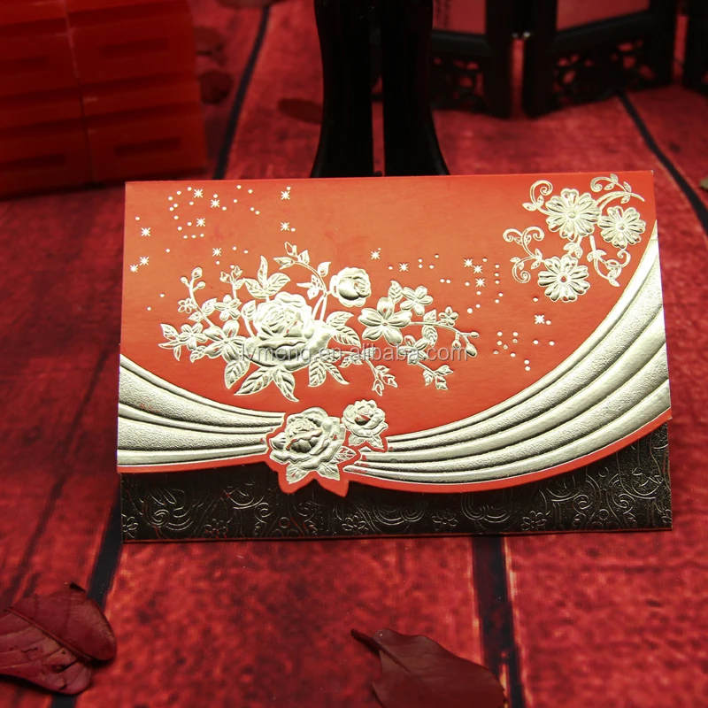 Горячая Распродажа, пригласительная открытка на свадьбу с горячим тиснением, сделано в Иу по низкой цене