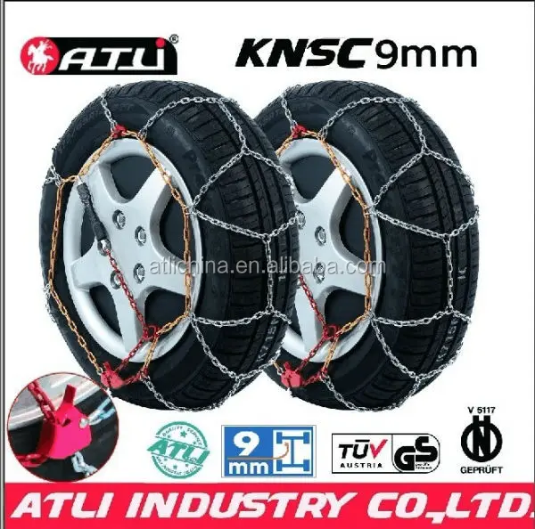 ATLI 9mm KNS steel quick mounting diamond car tire chains with TUVGS ONORM V5117 Certificate