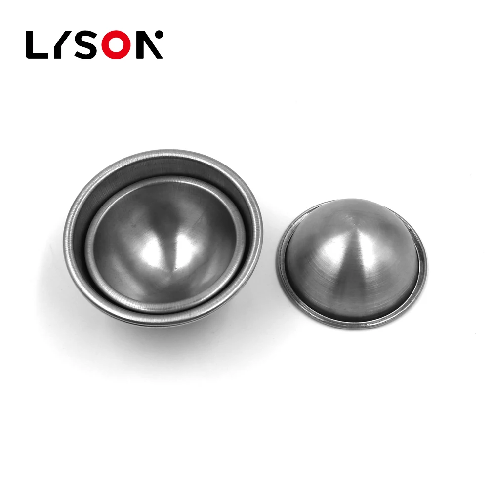 Rolled edge aisi 304 stainless steel bath bomb molds hollow hemisphere 50mm 63mm 80mm