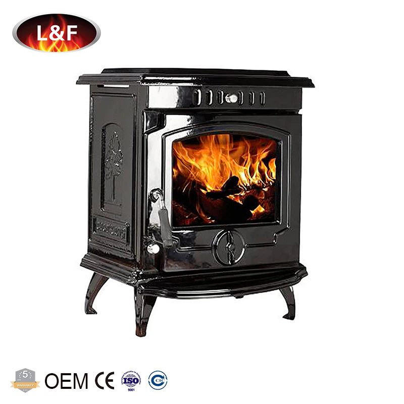 
EPA Approved 1200 Square Feet Cast Iron Wood Burning Stove Enamel Black 