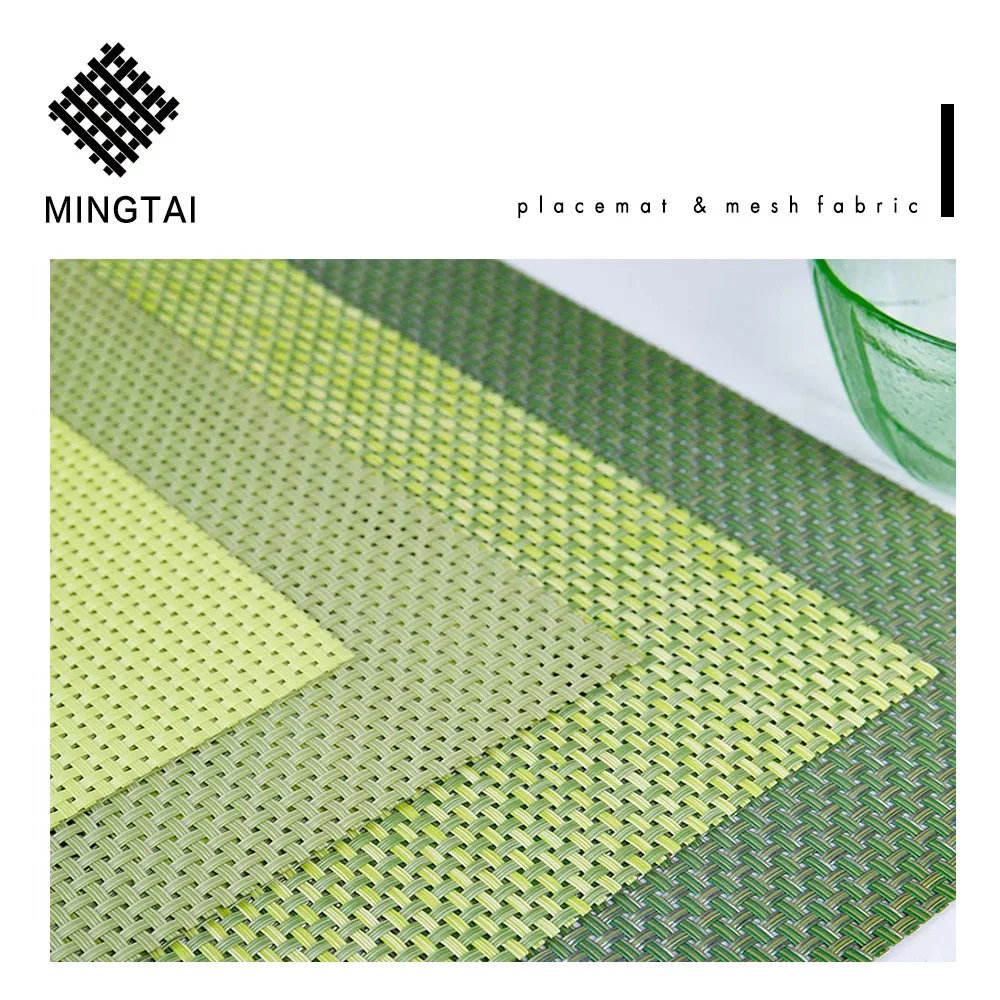 New design vinyl pvc woven plain dining room kitchen restaurant multi coloured light mint olive green placemats
