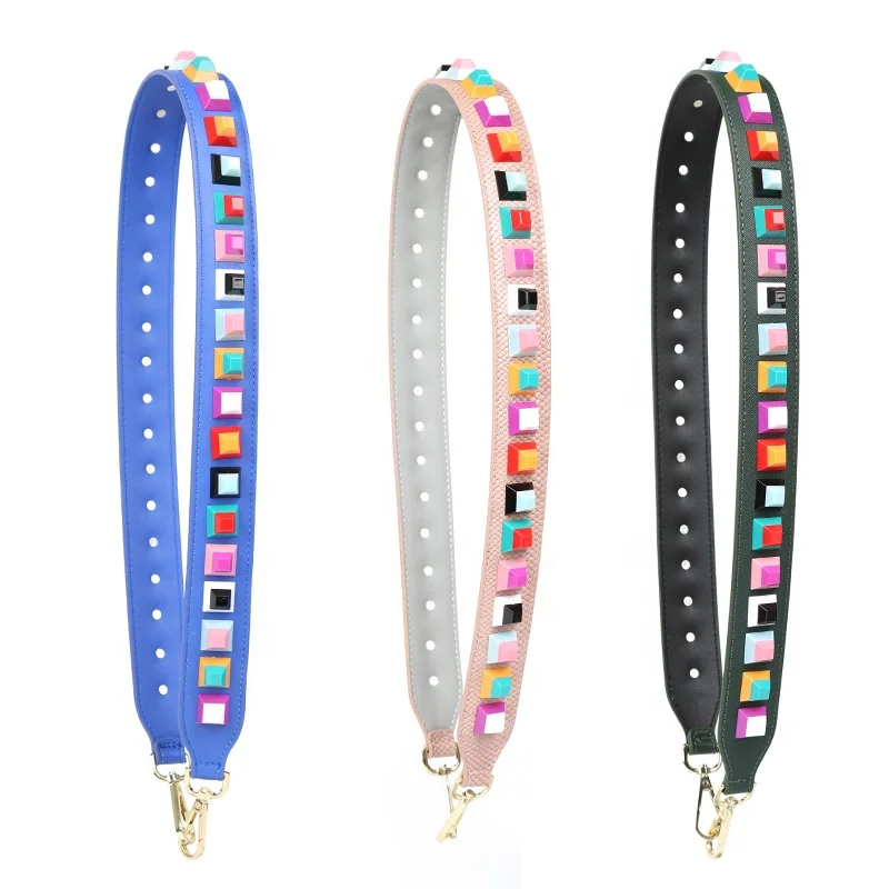 Meetee B-S049 105*4cm New Color Messenger Bag with Wide Shoulder Strap Nail Buckle and Long Strap Upper Material PU