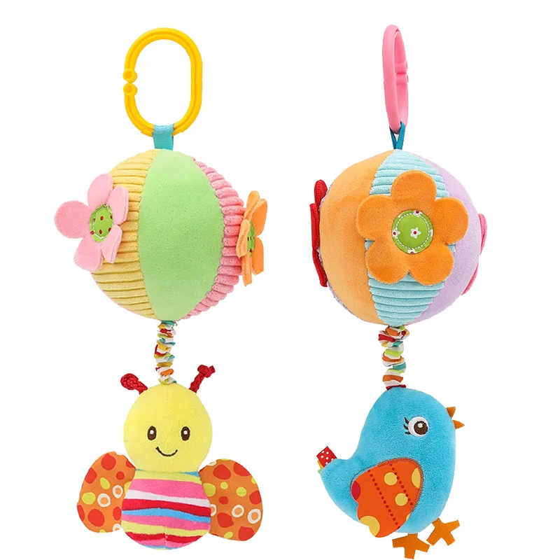 Тканевый шар, музыкальная кровать с колокольчиком, подвесная детская тележка для вытягивания веревки H057