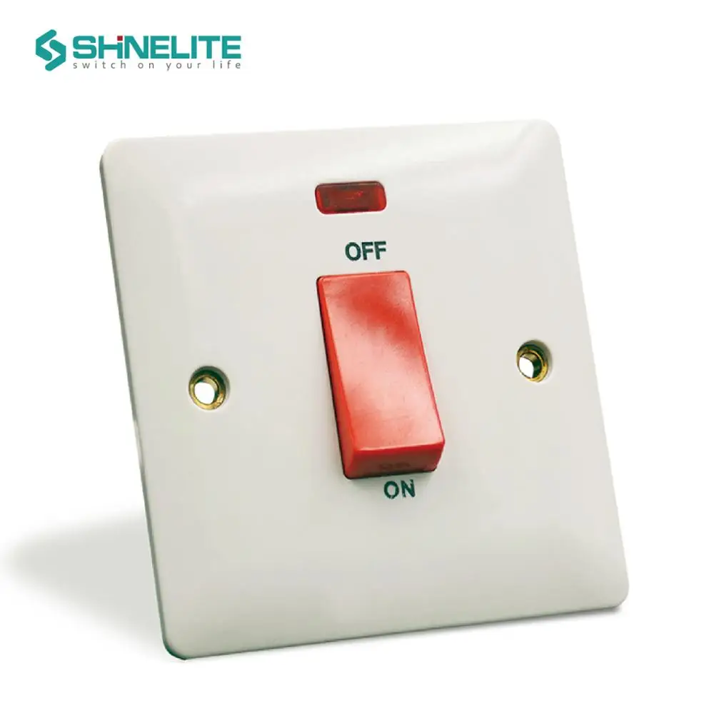 BS 13amp 1 Gang Switched Socket ,Single Pole With Neon