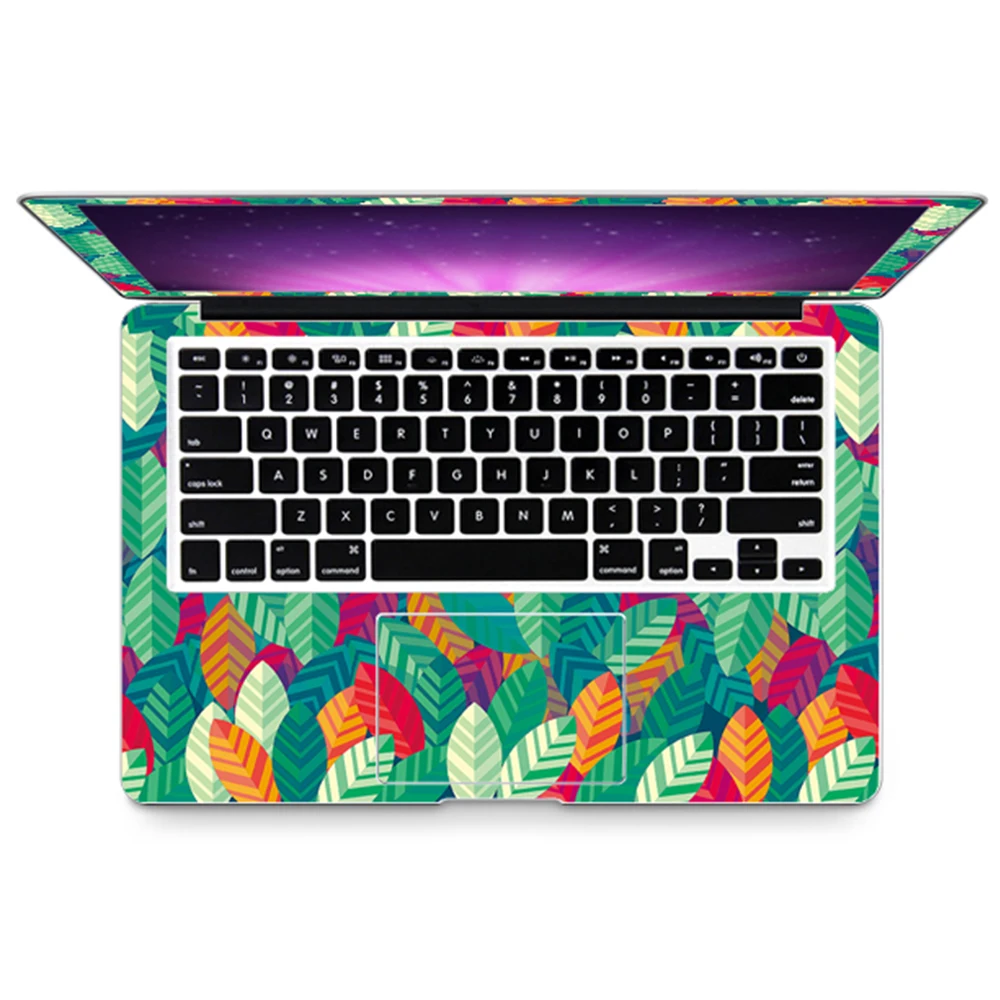 Цветочный дизайн пользовательская наклейка с полным покрытием водонепроницаемая пленка для ноутбука Mac Air Pro Retina 11