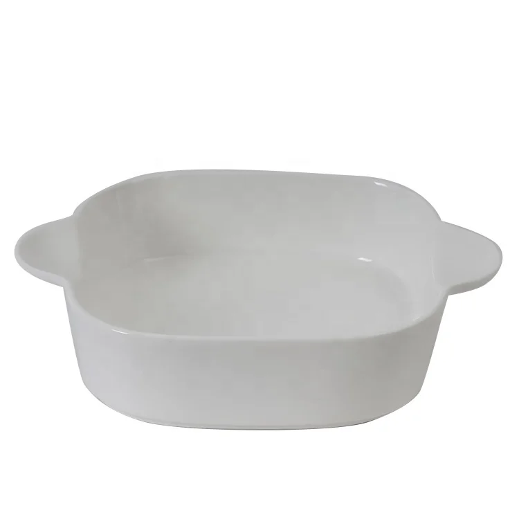 
Oven safe bulk customize creamer white square porcelain baking pan for sale 