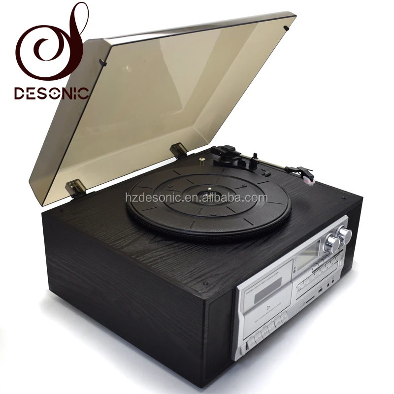 New design big size wood box auto return turntable record player