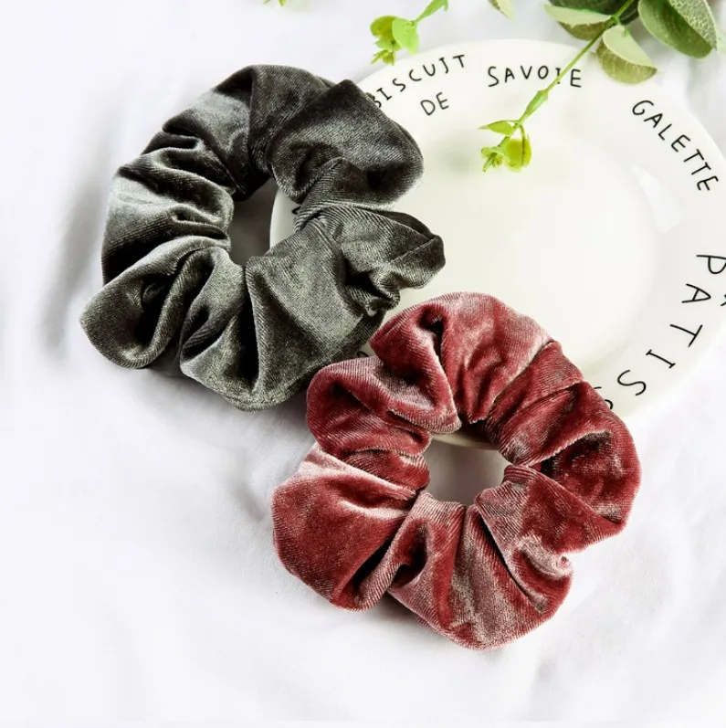 Custom Wholesale Amazon Hot Style Fashion Colors Velvet Hair Scrunchie