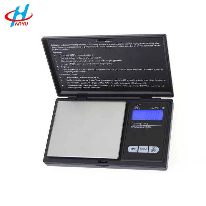 HY-CS pocket scale 0.01g 500g professional mini digital scale diamond weighing scale