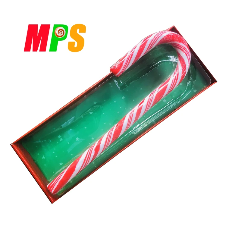 Candy Cane Big Decorative Christmas Hard Candy Sweet Wholesale Customize,fruity Flavor Box Packaging 24 Months Stick,piece 500g