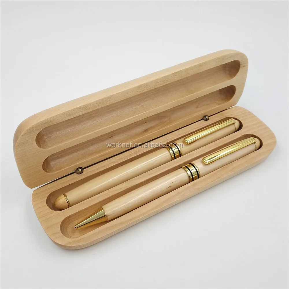 Factory Wholesale High Quality Custom Logo Bamboo Ball-point Pen Bamboo Fountain Pen With Bamboo Case For Business Gift
