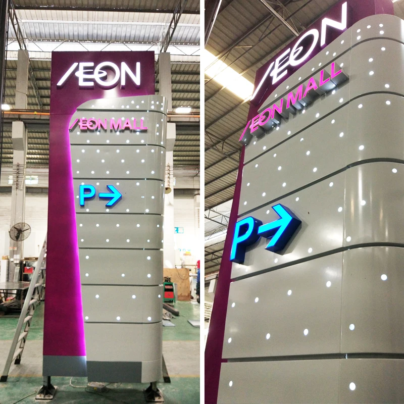 freestanding led illuminated pylon sign