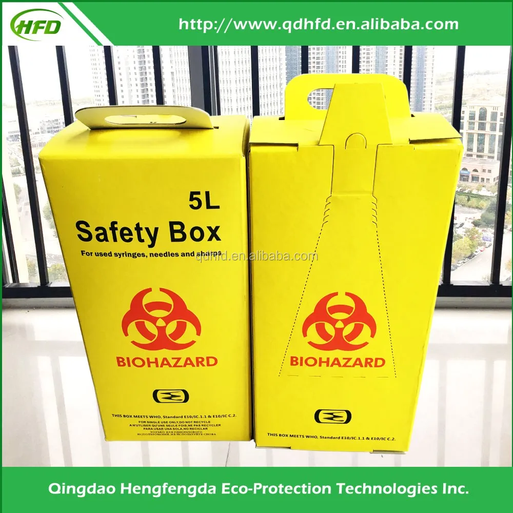 5L medical waste biohazard Sharps Container bin box for hospital use