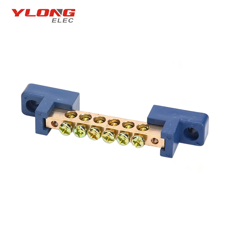 
YL-004 Natural Screw Terminal 6Ways With Blue Plastic Holder 