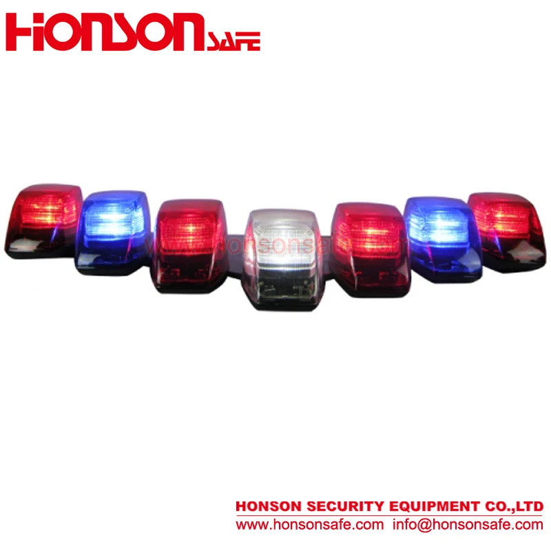 3W,amber blue red LED V7 vehicle emergency car warning lightbar with 7pcs Beacons HSV7000