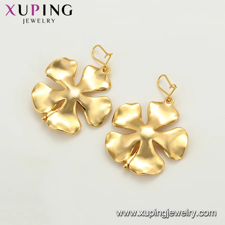 97764 xuping Jewelry environmental copper 24k gold plated earring simple fashion style flower shaped  women dangling earring