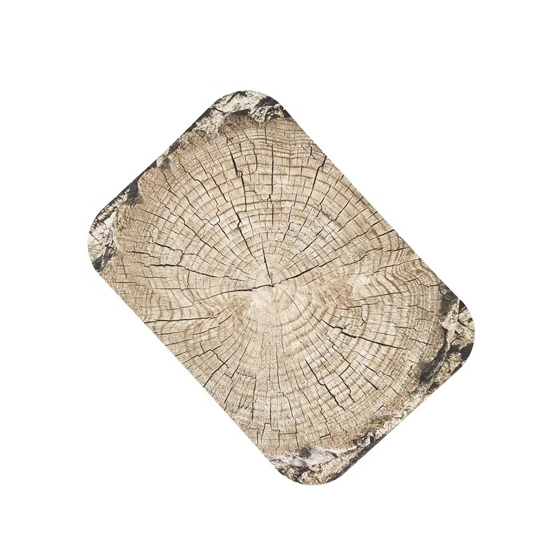 
food graded wood printed paper tray disposable rectangular paper plate 