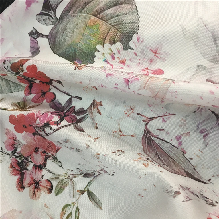 Custom digital print high quality 14mm silk fabric