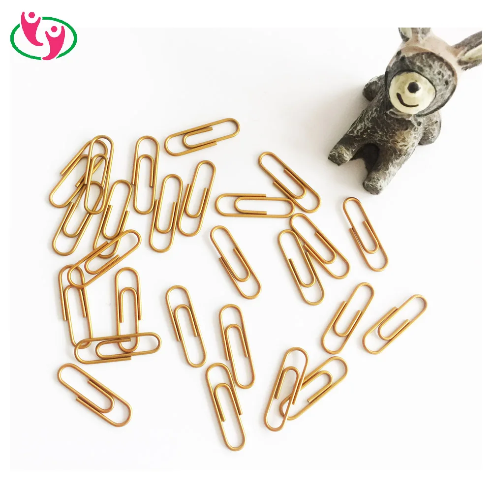 
High Quality 28mm Gold color Paper clips with PET coated 