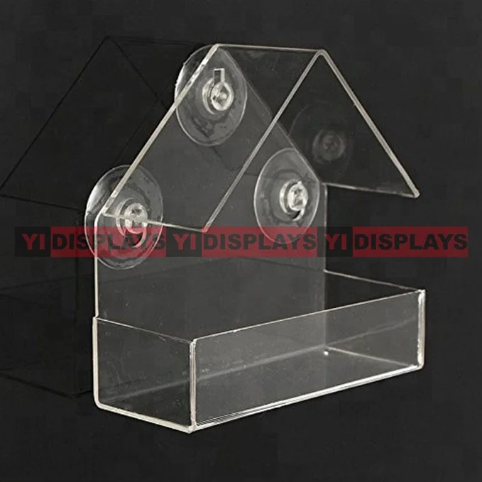 Novelty clear acrylic window bird feeder humming bird feeder bird food feeder