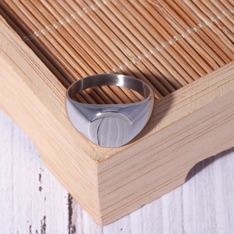 Custom Jewelry Round Stainless Steel Ring Blank Engraved Sign Simple Rings For Men