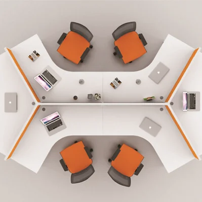 Компьютерная рабочая станция centaur на 120 градусов 3-х сторонний стол для колледжа разделительный 3 человек